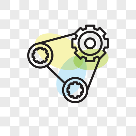 Timing belt vector icon isolated on transparent background, Timing belt logo conceptのイラスト素材