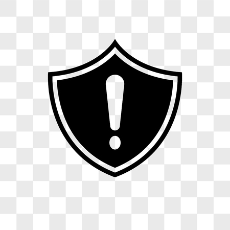 Security warning vector icon isolated on transparent background, Security warning logo conceptのイラスト素材