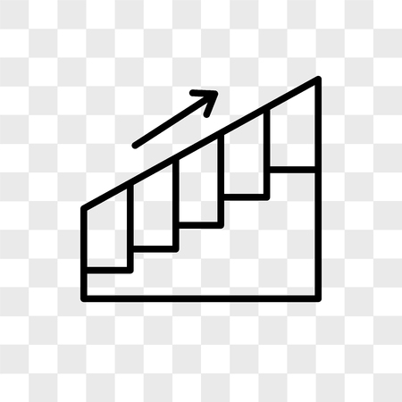 Stairs vector icon isolated on transparent background, Stairs logo conceptのイラスト素材
