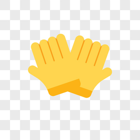 Gloves vector icon isolated on transparent background, Gloves logo conceptのイラスト素材