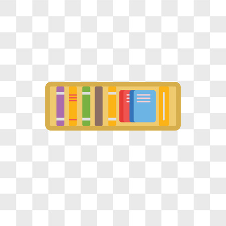 Bookshelf vector icon isolated on transparent background, Bookshelf logo conceptのイラスト素材