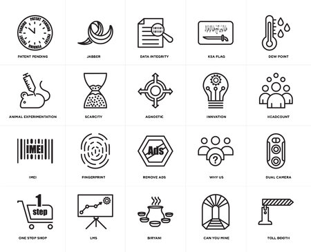 Vector of Set Of 20 icons such as toll - ID:111892228 - Royalty Free ...