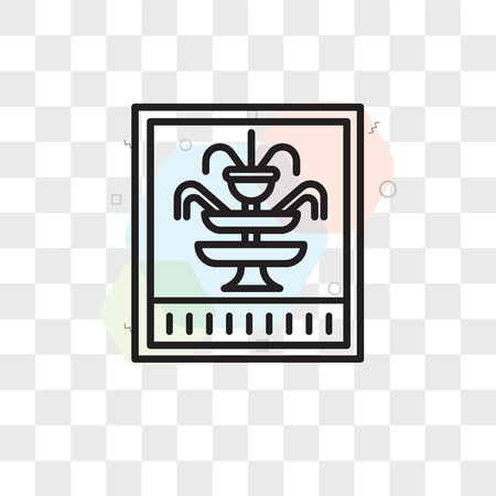 Fountain vector icon isolated on transparent background, Fountain logo conceptのイラスト素材