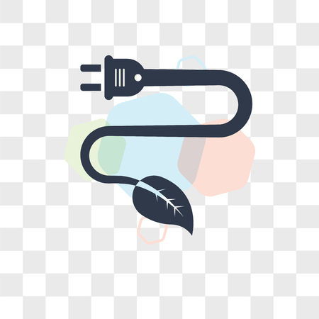 Eco energy vector icon isolated on transparent background, Eco energy logo conceptのイラスト素材