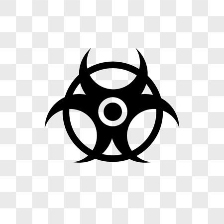 Biohazard vector icon isolated on transparent background, Biohazard logo conceptのイラスト素材