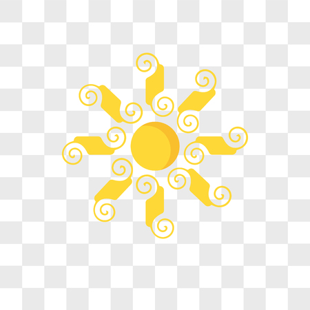 sun vector icon isolated on transparent background, sun logo conceptのイラスト素材