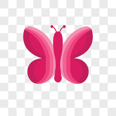 Butterfly vector icon isolated on transparent background, Butterfly logo conceptのイラスト素材
