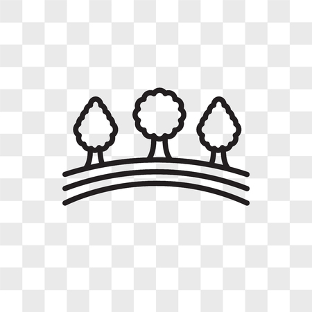 Trees vector icon isolated on transparent background, Trees logo conceptのイラスト素材