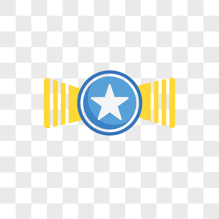 Medal vector icon isolated on transparent background, Medal logo conceptのイラスト素材