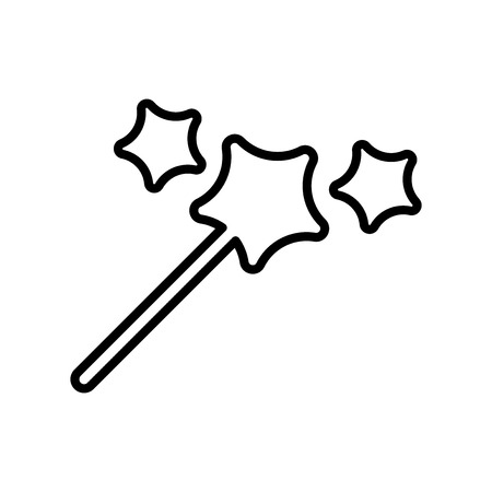 Magic wand icon vector isolated on white background, Magic wand transparent sign , line or linear design elements in outline styleのイラスト素材