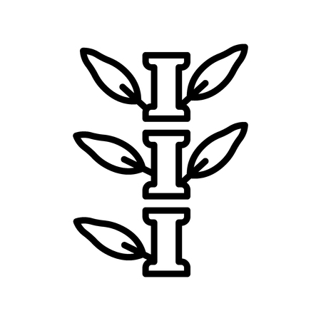Bamboo icon vector isolated on white background, Bamboo transparent sign , line or linear design elements in outline styleのイラスト素材