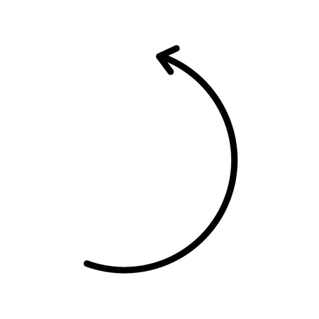 Curve Arrow icon vector isolated on white background, Curve Arrow transparent sign , line or linear design elements in outline styleのイラスト素材