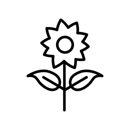 Flower icon vector isolated on white background, Flower transparent sign , line or linear design elements in outline styleのイラスト素材