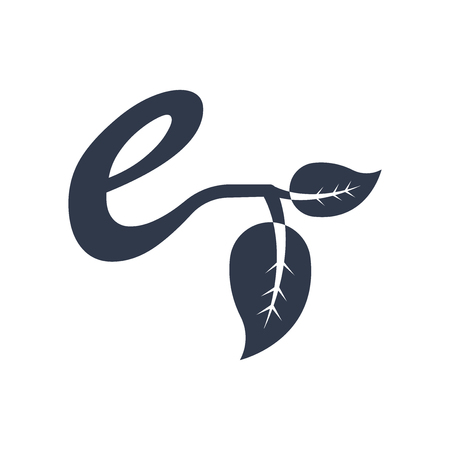Eco E icon vector isolated on white background for your web and mobile app design, Eco E logo conceptのイラスト素材