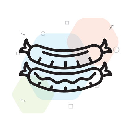 Sausage icon vector isolated on white background for your web and mobile app design, Sausage logo conceptのイラスト素材
