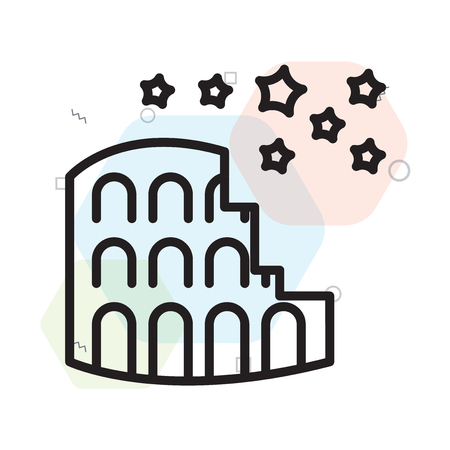 Colosseum icon vector isolated on white background for your web and mobile app design, Colosseum logo conceptのイラスト素材