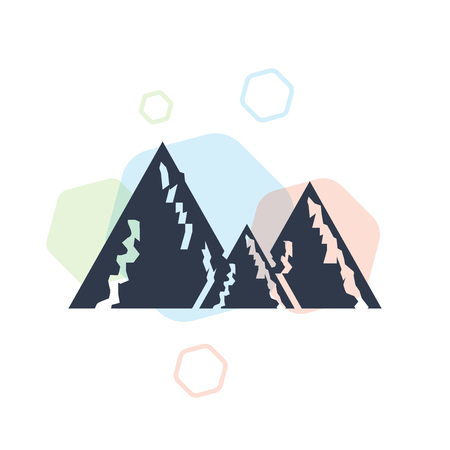 Snowy mountains icon vector isolated on white background for your web and mobile app design, Snowy mountains logo conceptのイラスト素材