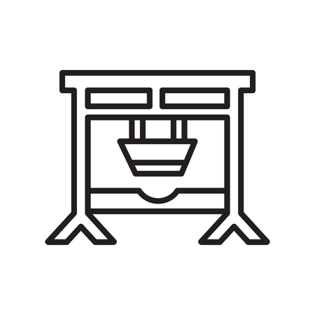 Guillotine icon vector isolated on white background, Guillotine transparent sign , line or linear design elements in outline styleのイラスト素材