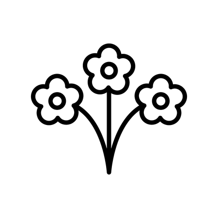 Flower icon vector isolated on white background, Flower transparent sign , line or linear design elements in outline styleのイラスト素材