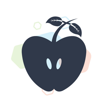 Half Apple icon vector isolated on white background for your web and mobile app design, Half Apple logo conceptのイラスト素材