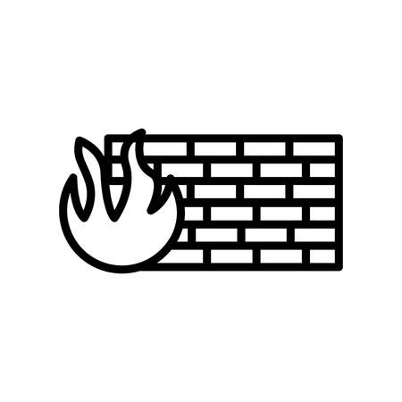 Firewall icon vector isolated on white background, Firewall transparent sign , line or linear design elements in outline styleのイラスト素材