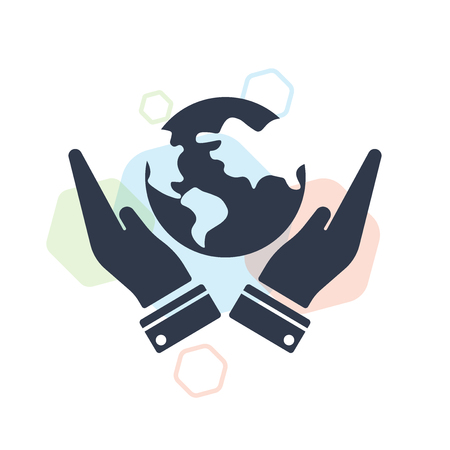 Save The Earth icon vector isolated on white background for your web and mobile app design, Save The Earth logo conceptのイラスト素材