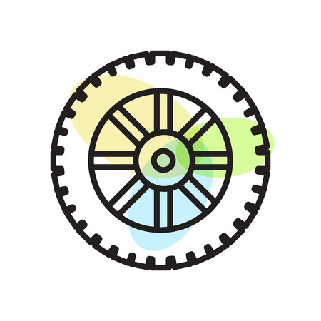 Tire icon vector isolated on white background for your web and mobile app design, Tire logo conceptのイラスト素材