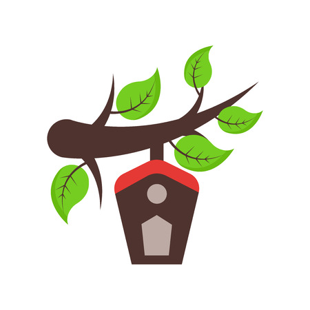 Bird house icon vector isolated on white background for your web and mobile app design, Bird house logo conceptのイラスト素材