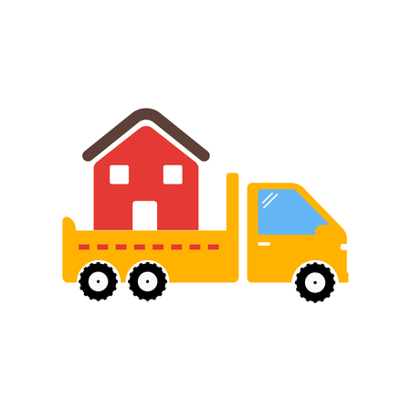 Moving truck icon vector isolated on white background for your web and mobile app design, Moving truck logo conceptのイラスト素材