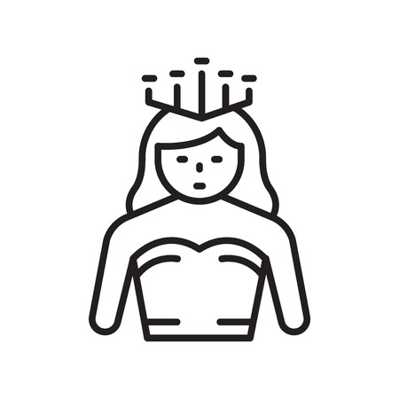 Queen icon vector isolated on white background for your web and mobile app design, Queen logo conceptのイラスト素材