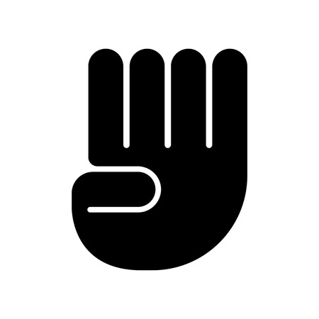 Four finger in hand icon vector isolated on white background for your web and mobile app design, Four finger in hand logo conceptのイラスト素材