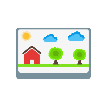 Photo icon vector isolated on white background for your web and mobile app designのイラスト素材