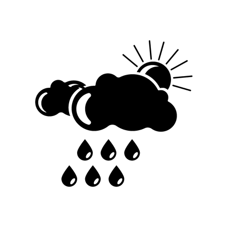 Sun cloud and rain icon vector isolated on white background for your web and mobile app design, Sun cloud and rain logo conceptのイラスト素材