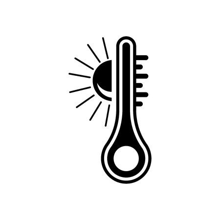 Thermometer and sun icon vector isolated on white background for your web and mobile app designのイラスト素材