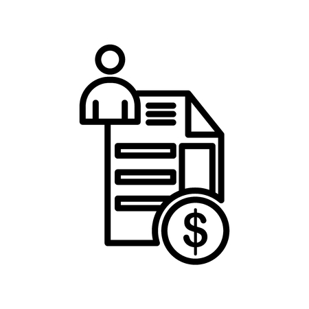 Invoice icon vector isolated on white background for your web and mobile app design, Invoice logo conceptのイラスト素材