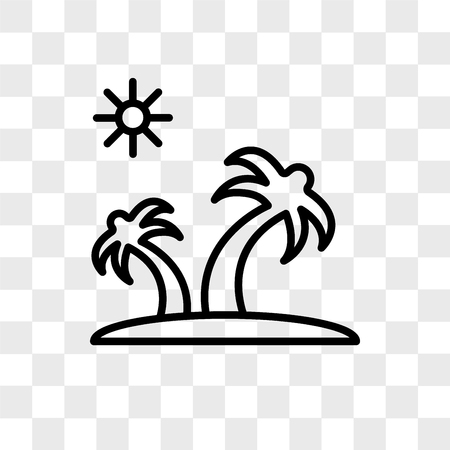 Island vector icon isolated on transparent background, Island logo conceptのイラスト素材
