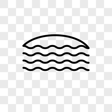 Ocean vector icon isolated on transparent background, Ocean logo conceptのイラスト素材