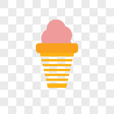 Ice cream vector icon isolated on transparent background, Ice cream logo conceptのイラスト素材