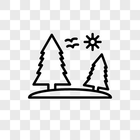 Tree vector icon isolated on transparent background, Tree logo conceptのイラスト素材