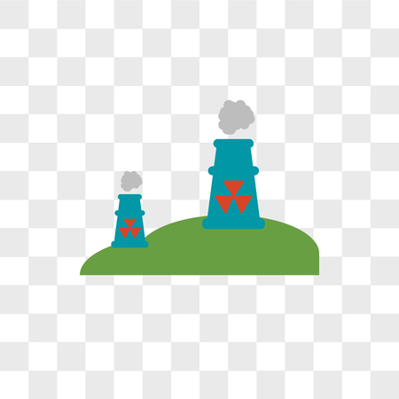 Nuclear plant vector icon isolated on transparent background, Nuclear plant logo conceptのイラスト素材