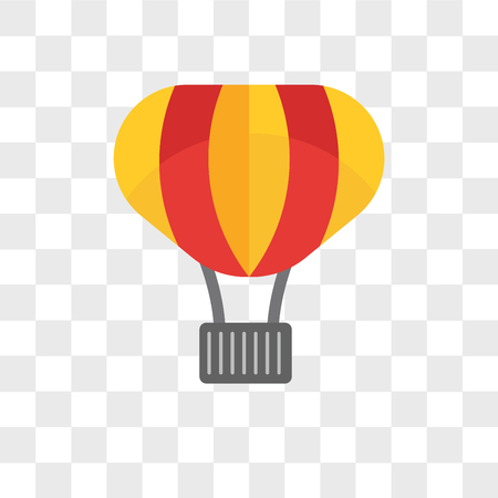 Hot air balloon vector icon isolated on transparent background, Hot air balloon logo conceptのイラスト素材