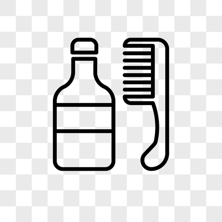 hair medicine and comb vector icon isolated on transparent background, hair medicine and comb logo conceptのイラスト素材
