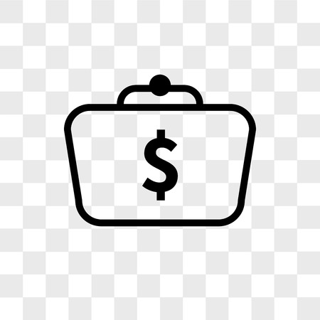 Money in bag vector icon isolated on transparent background, Money in bag logo conceptのイラスト素材