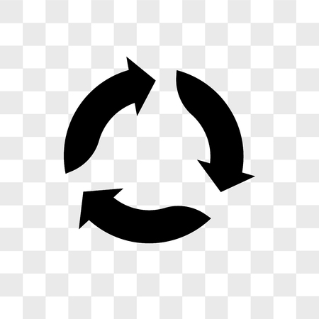 Triangular arrows vector icon isolated on transparent background, Triangular arrows logo conceptのイラスト素材