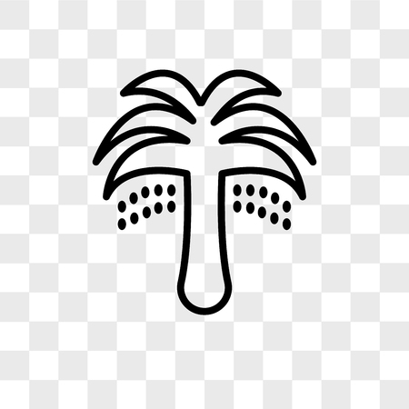 Palm Tree with Date vector icon isolated on transparent background, Palm Tree with Date logo conceptのイラスト素材