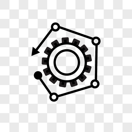 Gear vector icon isolated on transparent background, Gear logo conceptのイラスト素材