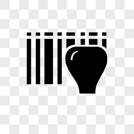 Identification for delivery with bars vector icon isolated on transparent background, Identification for delivery with bars logo conceptのイラスト素材