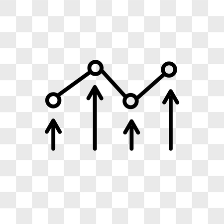 Decreasing chart vector icon isolated on transparent background, Decreasing chart logo conceptのイラスト素材