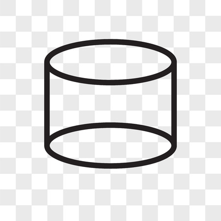 Cylinder vector icon isolated on transparent background, Cylinder logo conceptのイラスト素材