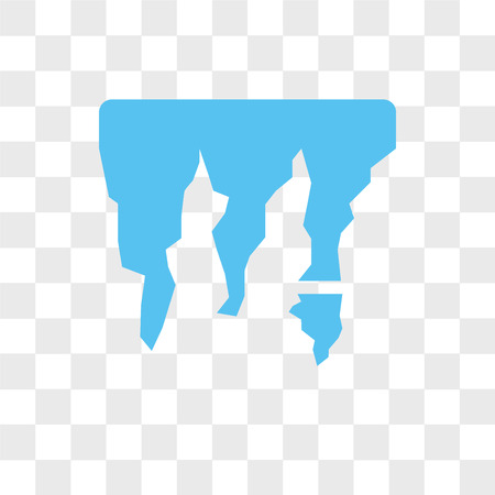 Icicle vector icon isolated on transparent background, Icicle logo conceptのイラスト素材